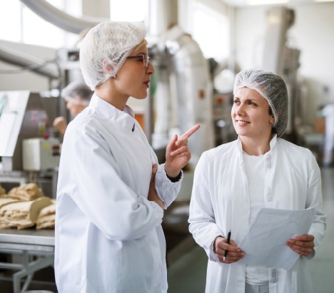 Workers in food factory