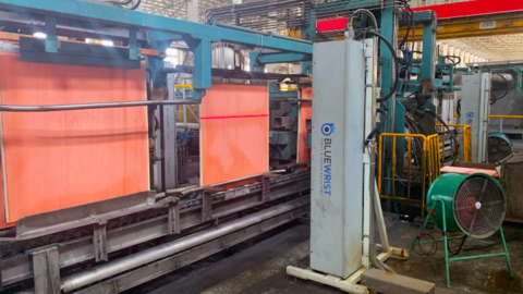 Interior of copper refining plant