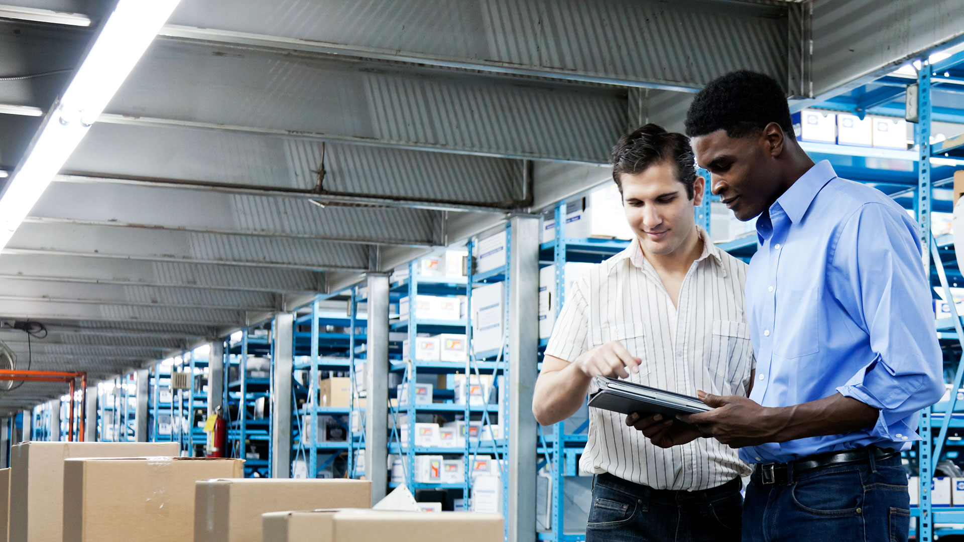 People working in warehouse