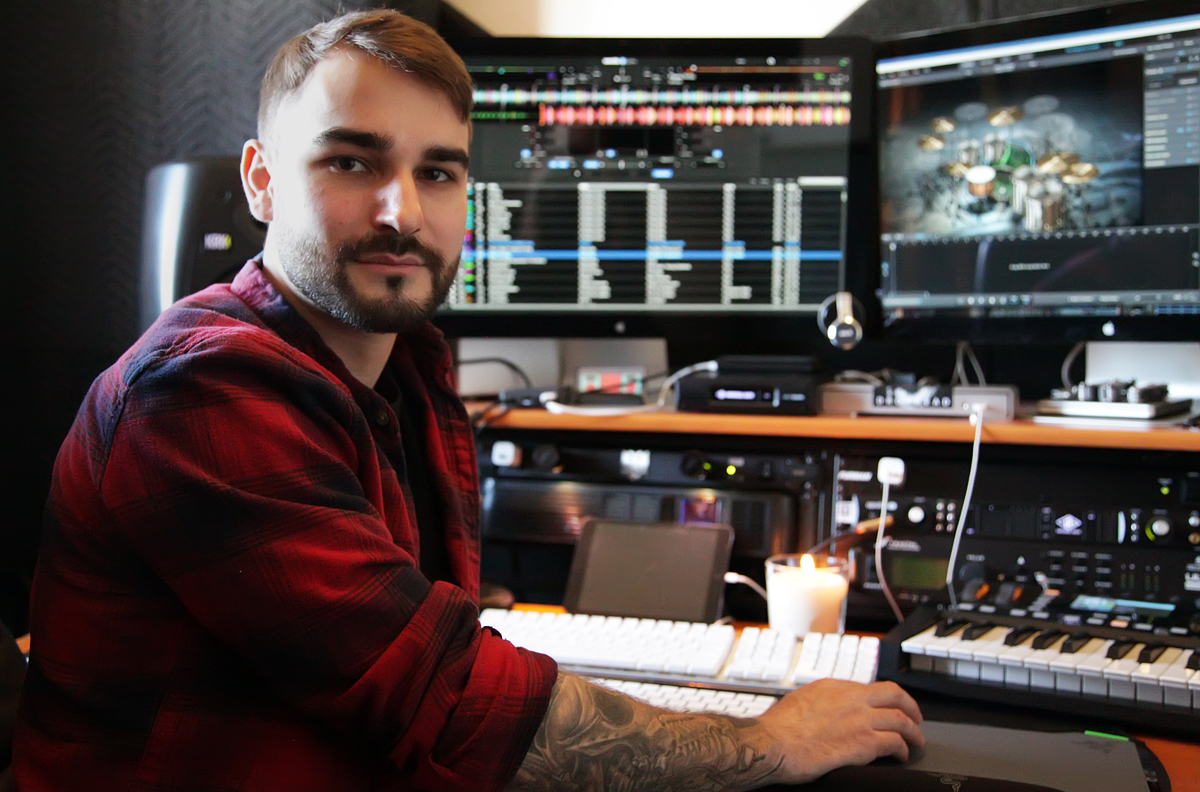 image of dash at his computer