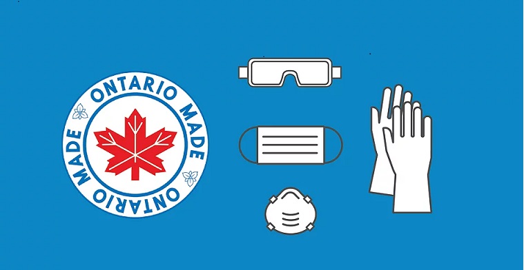 Ontario Made logo with illustrated PPE