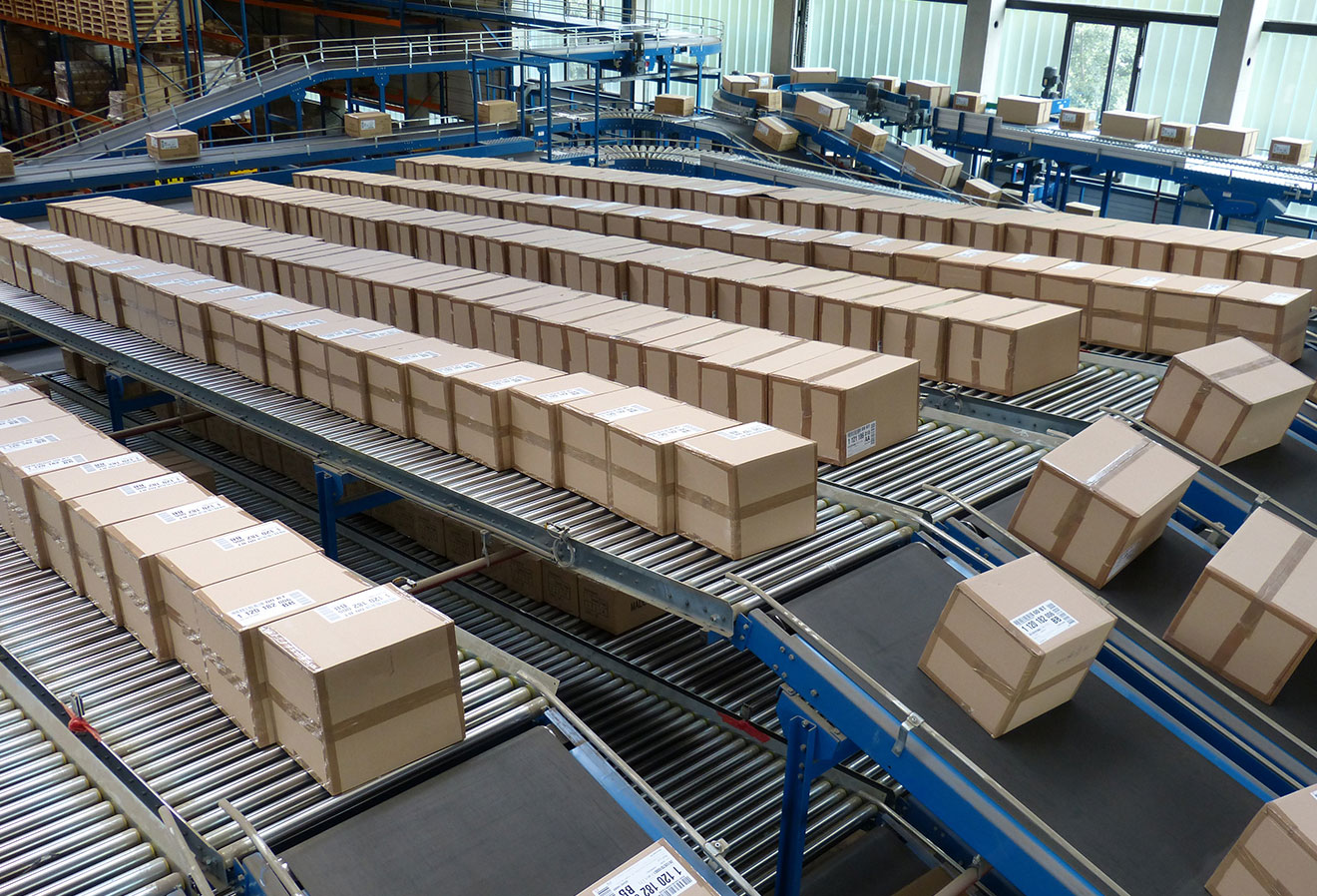 Boxes on conveyors
