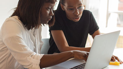 Two Professionals Working on a Laptop