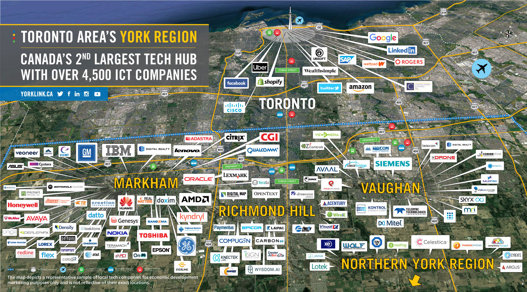 York Region ICT Logo Map