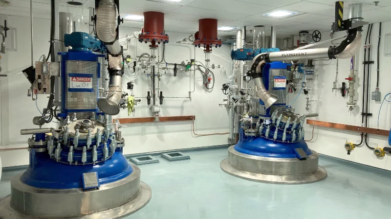 New machinery in an industrial setting