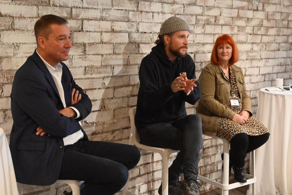 Mayor John Taylor, Peter McKinnon, and Beth Stevenson