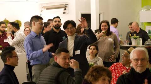 People gathering at the Treefrog Accelerator