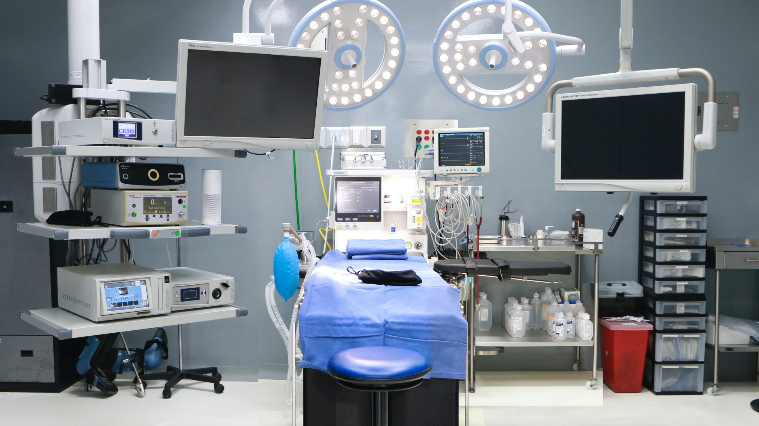 Anesthesia machine in an operating room