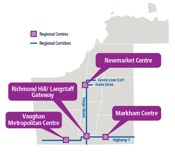 Centres and corridors map