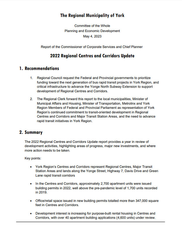 2022 Regional Centres and Corridors Update
