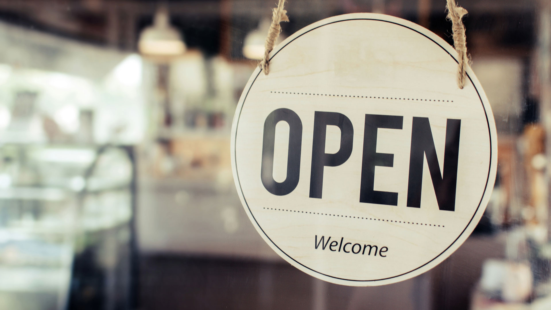 Open sign in window